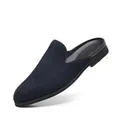 Mules élégantes pour hommes en daim bleu marine avec un design à enfiler confortable - 39 / Bleu