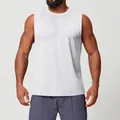 Athletic men's sleeveless sports tank top in breathable pure white fabric for fitness - S / Tops / Swan White