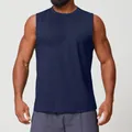 Canotta sportiva da uomo senza maniche in blu navy traspirante per fitness e corsa - Blu Notte