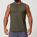 Canotta sportiva da uomo verde oliva per corsa, palestra e allenamento intensivo. - Verde militare