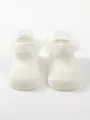 Elegant white baby girl princess socks with soft ruffled lace trim for ballet dance - S (0-6 Months) / White