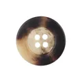 Hochwertiger 4-Loch Harzknopf mit Horn-Effekt für exklusive Bekleidung und feine Stoffe - Schildpatt-Imitat-Farbverlaufsmuster (VT118-01) / 15.0mm / Dunkelbraun zu Beige Farbverlauf (48#)