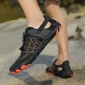Chaussures d'eau professionnelles noir et orange à séchage rapide pour plage et rivière - 35 / Noir Orange Floral