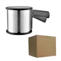 Tamiz de harina manual de acero inoxidable con caja de embalaje marrón - Tamiz de Harina Semiautomático (Con Tapas de Sellado) / Envase tipo caja / Plateado