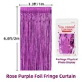 Tenda a frange in lamina metallica rosa porpora per decorazione di feste e nozze - viola rosa