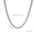 Vue détaillée du collier en acier titane argenté avec infos sur la taille et le poids - Collier (81659) / Argent