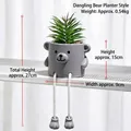 Nordische graue Bären-Sukkulenten-Bonsai mit hängenden Beinen für die Schreibtischdeko - Bär-Stil / 1 Stück