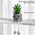 Künstliche Sukkulente in grauem Topf mit niedlichen Hängebeinen Deko - Smile-Stil / 1 Stück