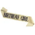 Eleganter goldener Glitzer-Party-Gürtel mit Birthday Girl-Aufschrift für Geburtstage - Gold GIRL
