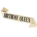 Eleganter goldener Glitzer-Geburtstagsgürtel mit schwarzem Birthday Queen Schriftzug - Gold QUEEN