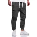 Men's quick-dry casual cargo pants in charcoal grey for spring and autumn - S / Bottoms / Dark Gray