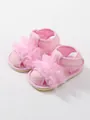 Vista dettagliata dei simpatici sandali da principessa rosa con pizzo per neonata - Taglia 12 (Lunghezza Interna 11 CM) / Rosa (25503)