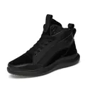 Ganz schwarze Sneaker für Herren mit versteckter Erhöhung und rutschfester Sohle - Schwarz