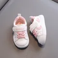Pink and white waterproof leather toddler walking shoes with soft sole for kids - Inner Length 12.5cm / Size 16 / Pink