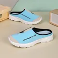 Lightweight sky blue breathable summer casual mules with soft white anti-slip sole - 36 / Moon Blue