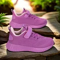 Baskets en maille respirante pour enfants violettes avec scratch et semelles épaisses - 28 / Violet