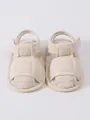 Comfortable cream soft-soled baby summer sandals with breathable waffle texture fabric - Size 12 Inner Length 11CM / Checkered Beige (NJD009)