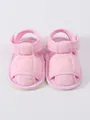 Comfortabele roze babysandalen met zachte zool en bloemenborduurwerk voor baby's - Bloemen Kant Roze (NJD009)