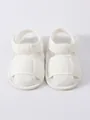 Zachte witte baby wandelsandalen met elegante bloemenborduursels en flexibele zool - Bloemen Kant Wit (NJD009)