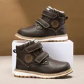 Bottes de neige Martin pour enfants en marron foncé avec doublure chaude en peluche - 23 / Brun Doublé Polaire Épais