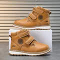 Bottes Martin classiques pour enfants camel avec doubles bandes Velcro et doublure chaude - 23 / Camel Doublure Moyenne