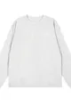 Men's heather gray long sleeve crewneck cotton T-shirt, 200g fabric SKU view - Grayish White