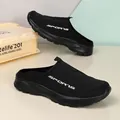 Breathable black slip-on casual mules with soft non-slip sole for men and women - 36 / Black