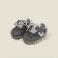 Durable grey toddler sneakers featuring breathable mesh panels and non-slip rubber soles - Size 17 (Inner Length 12.5cm) / German Trainer Sport Style (3206) / Gray