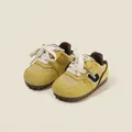 Mustard yellow baby sneakers with breathable mesh and white flat laces for toddlers - Size 20 (14.0cm) / German Trainer Sport Style (3206) / Yellow