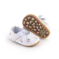 Detail of baby girl princess walker shoes with soft sole and floral embroidery - Insole Length 11cm / White
