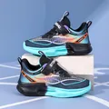 Baskets légères en maille respirante pour garçons, dégradé bleu et orange pour sport - 29 / Noir
