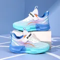 Chaussures de course pour garçons en maille respirante à dégradé bleu et violet - 29 / Violet