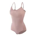 Nude seamless tummy control bodysuit shapewear with adjustable spaghetti straps - S / Tops / Dusty Pink
