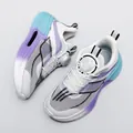 Breathable white mesh running shoes with purple accents and dial lacing system - 31 / White Purple