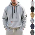 Hochwertiges Herren-Fleece-Hoodie-Set mit mehreren Farben und Reißverschlussdetails. - M / Hellgrau