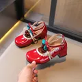 Elegantes zapatos Mary Jane rojos con detalle de lazo de cereza y punta redonda Lolita - 26 / Rojo