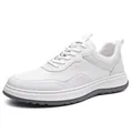 Zapatillas informales de malla blanca transpirable para hombre con suela blanda antideslizante - 38 / Malla Blanca