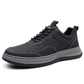 Zapatillas casuales modernas y transpirables para hombre con suela suave antideslizante - 38 / Cuero Negro