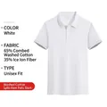 Detail of white short-sleeve polo shirt with side slits and breathable fabric texture - S / Tops / White
