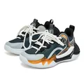 High-performance boys' basketball shoes in teal and orange with breathable mesh - 28 / Black