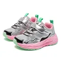 Scarpe sportive traspiranti in mesh argento e rosa per bambini con suola morbida - Rosa grigiastro