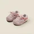 Pink toddler walking shoes with breathable mesh and soft rubber soles for girls - Size 16 (Inner Length 12.5cm) / Pink