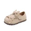Elegante beige Mädchen Prinzessin flache Schuhe mit dekorativen Doppel-Schleifen für Herbst - Größe 26-30 (5er Pack) / Beige