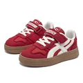 Children's red and white casual sneakers with velcro straps and anti-slip gum sole - 26 / Red
