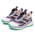 Lightweight children's leather sneakers with rotary buckle in purple pink gradient - 27 / Pink Purple