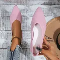 Bailarinas de punto rosa con punta fina y malla transpirable con suelas planas y suaves - 36 / Rosa