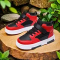 Baskets montantes rouges et noires pour enfants avec bandes velcro pour garçons - 28 / Noir Rouge