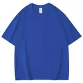 Premium koningsblauw 240g katoenen T-shirt met korte mouwen en ronde hals. - Klein Blauw