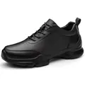 Elegant black business casual leather shoes for men featuring a comfortable lace-up design - 36 / Black