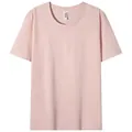 Vista piatta di alta qualità di una t-shirt da uomo rosa a maniche corte in cotone - Taglia S / Top / Kaki
